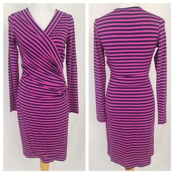 Banana Republic Dresses & Skirts - Banana Republic Small Stripe Surplice Dress Pink